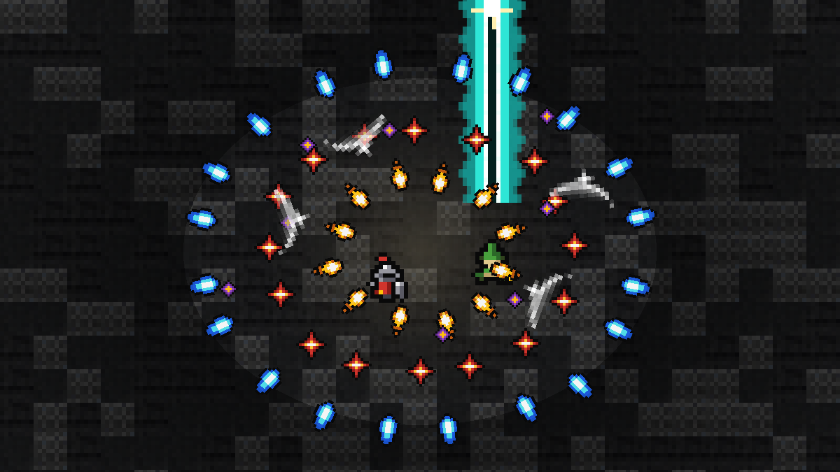 A screen dense with dodgeable bullet patterns